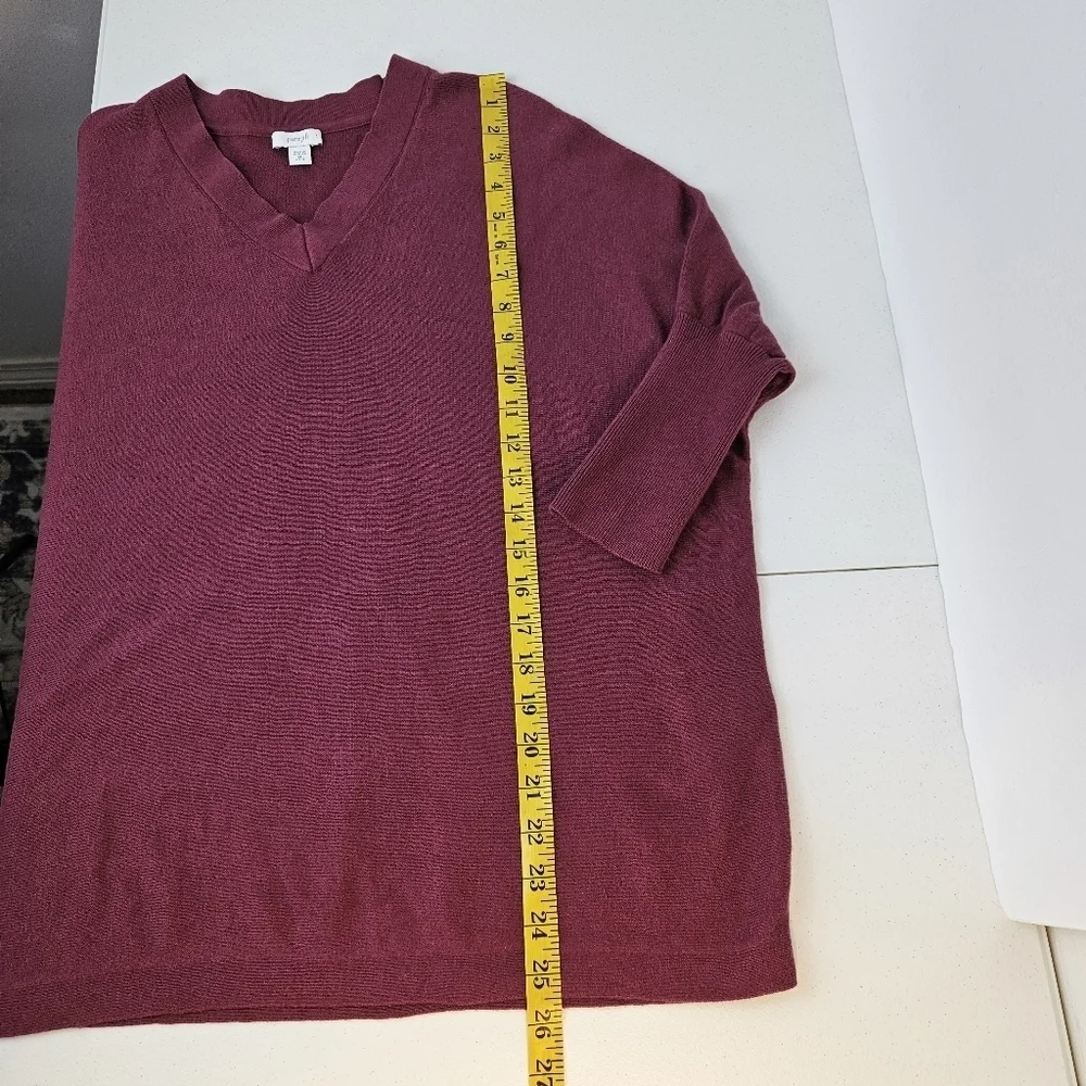 J. Jill Pure Jill Oversized V-neck Drop Shoulder Relaxed Sweater XS PETITE - Picture 9 of 9